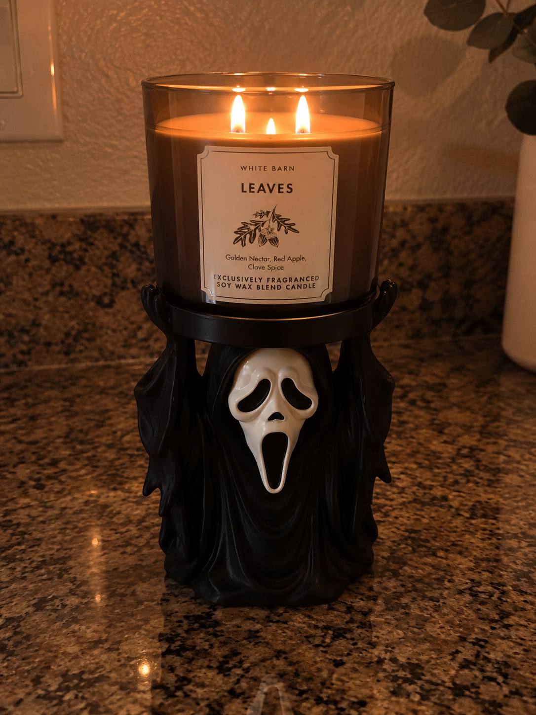 Spooky Ghost 3-Wick Candle Holder | Halloween Decor