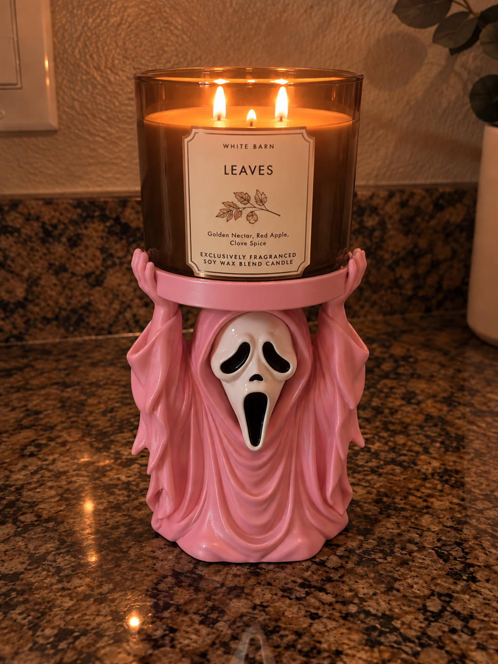 Spooky Ghost 3-Wick Candle Holder | Halloween Decor