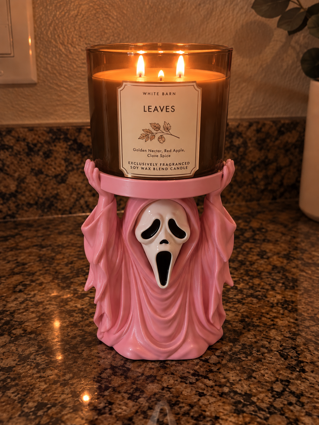 Spooky Ghost 3-Wick Candle Holder | Halloween Decor