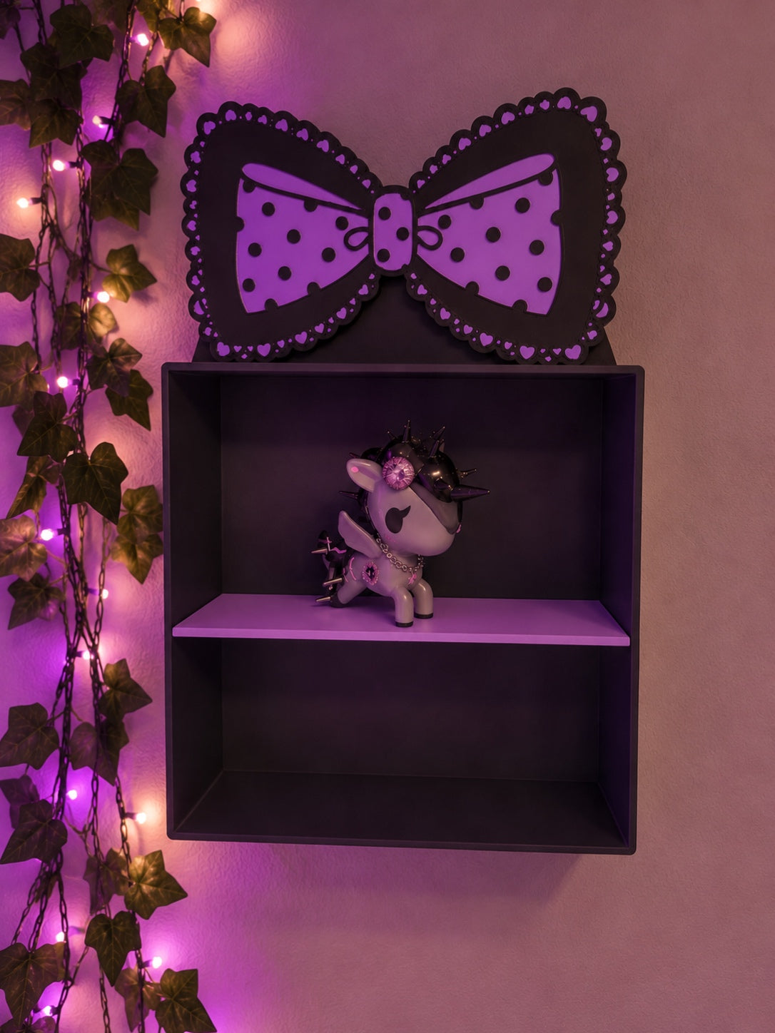 🖤💜 Dark Kawaii Unicorno-Inspired Display Shelf 💜🖤